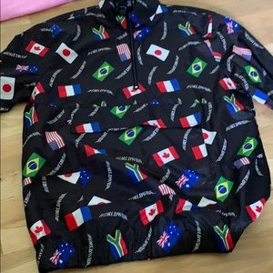 Men’s black worldwide Windbreaker